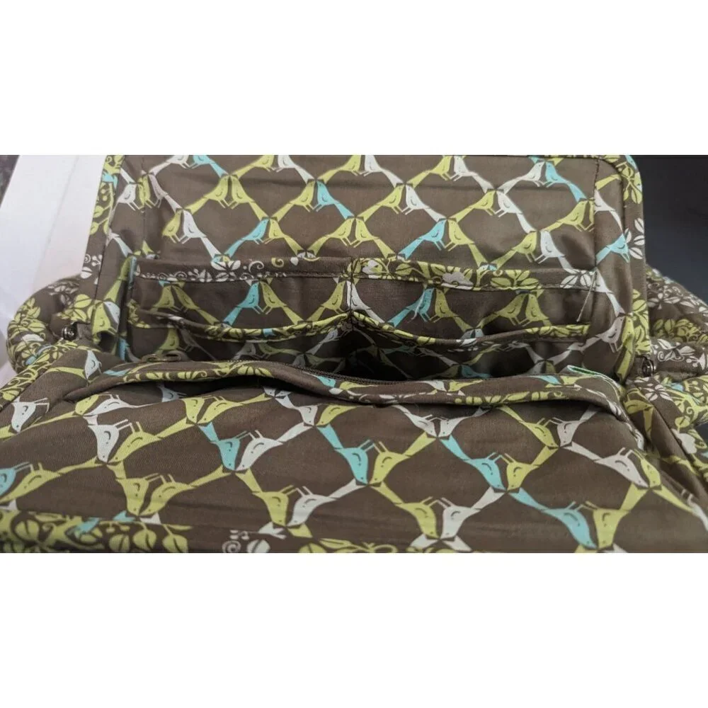 Vera Bradley Kiss Lock Alice Sittin in a Tree Teal/GreenPurse Hand Bag + wallet‎